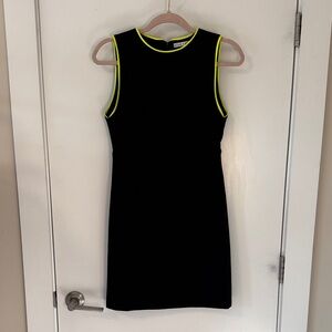 Alice + Olivia little black sleeveless dress with neon contrast trim mini 2